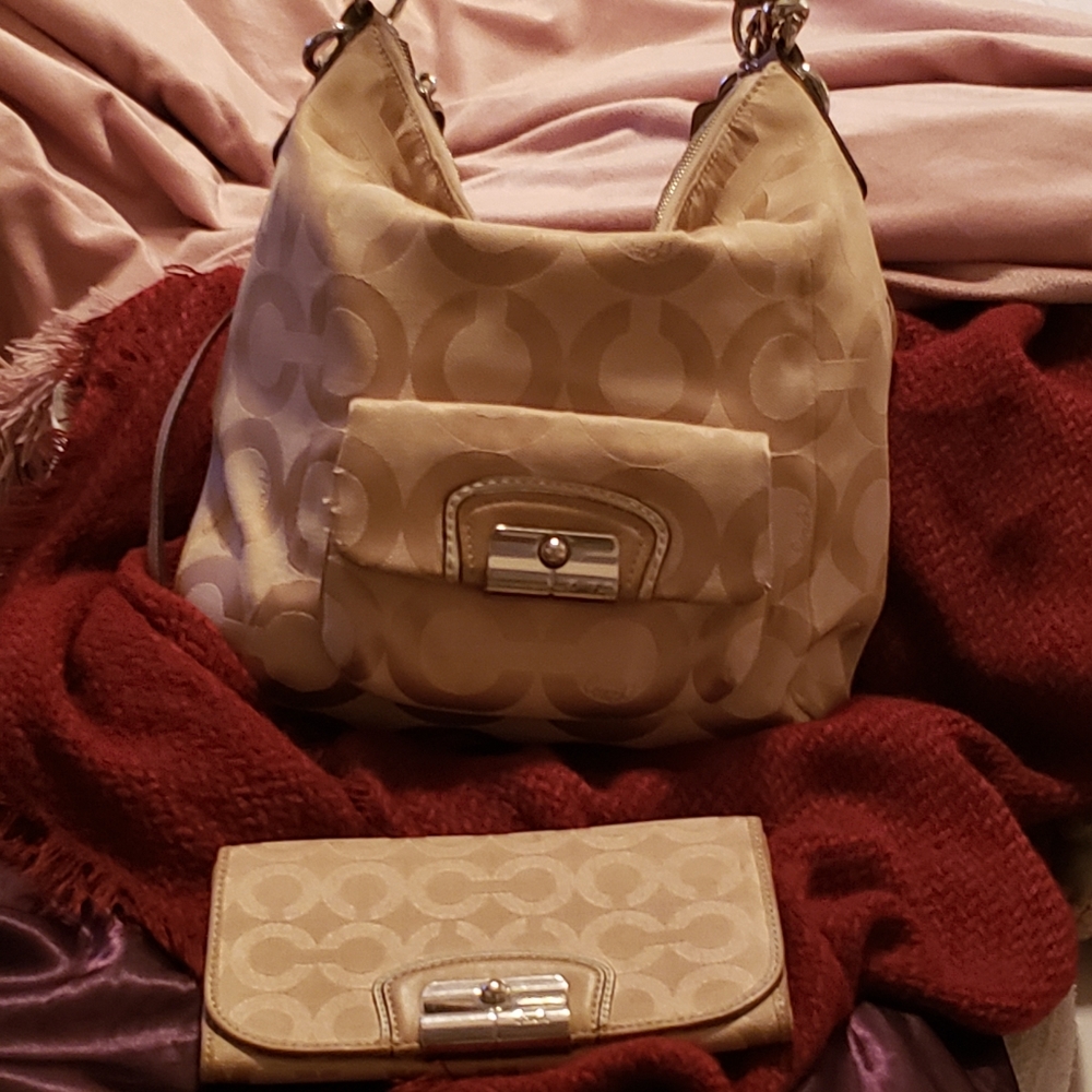 Coach signature c hobo bag leather